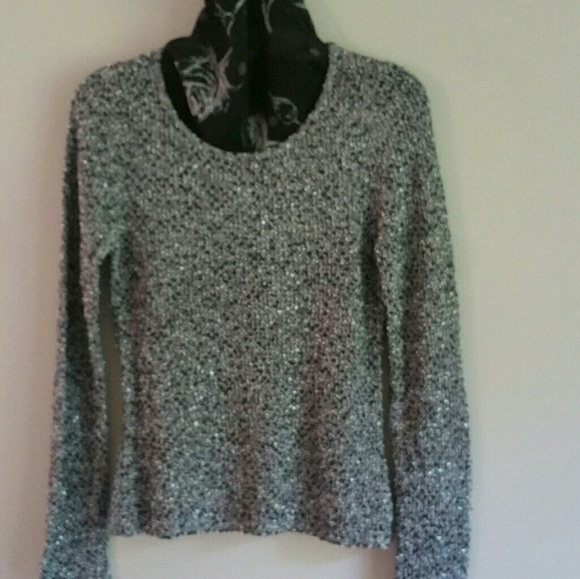Marled Knit Top w/ Sequins, Anne Klein, Sz S - Picture 6 of 8